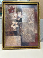 WHITE W/RED FLORAL PIC