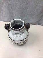 BROWN/WHITE DIST. VASE