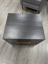 "SUKI" 2-DRAWER BURNISHED BLACK NIGHTSTAND