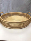 LARGE WOVEN TRAY W/HANDLES