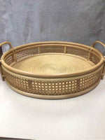 LARGE WOVEN TRAY W/HANDLES