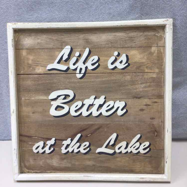"LIFE IS BETTER" WOOD SIGN