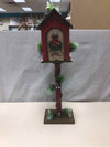 TALL RED SNOW BIRDHOUSE