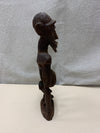 AFRICAN BROWN WOOD CARVED MAN FIGURINE