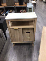 LIGHT BROWN FLOOR CABINET WITH SLIDING DOOR