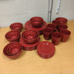 6 PLACE SETTING RED DISH SET