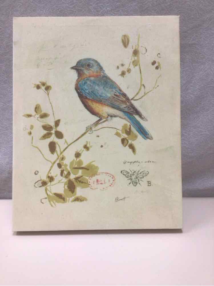 TAN W/BLUE BIRD CANVAS
