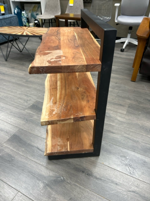 LIVE EDGE WOOD/METAL SHELF
