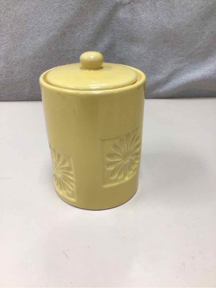 YELLOW CERAMIC KITCHEN CANISTER