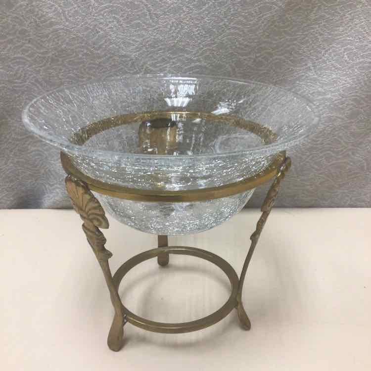 2 PIECE GOLD/GLASS BOWL
