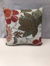 WHITE/FLORAL PATTERN PILLOW