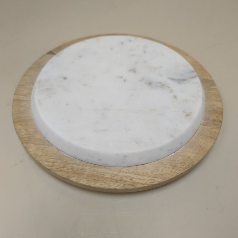 ROUND WOOD/MARBLE SERVER