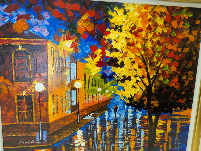 GOLD FRAME COLORFUL STREET SCENE