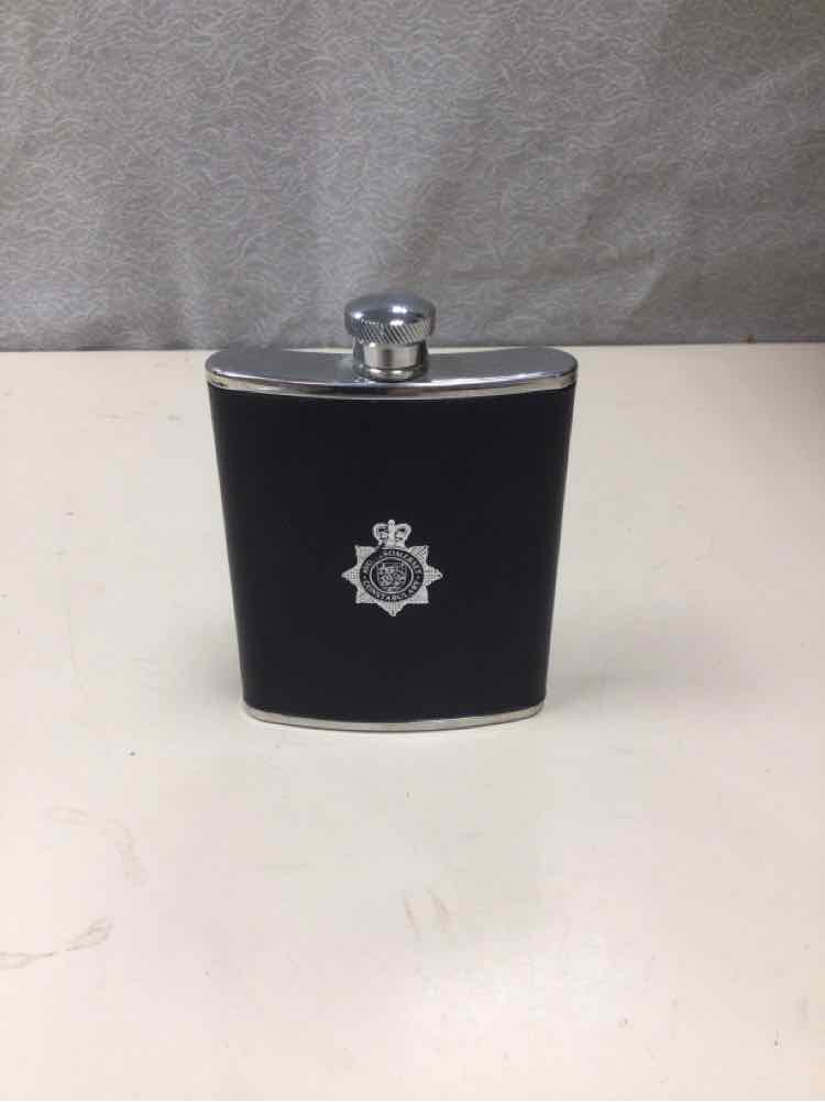 BLACK LEATHER FLASK