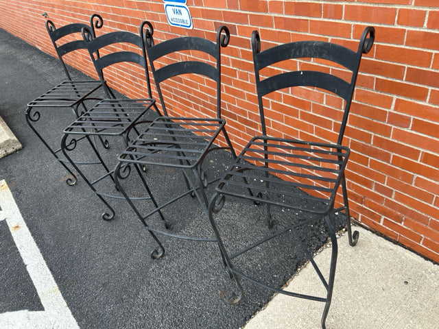 4 BLACK IRON STOOLS
