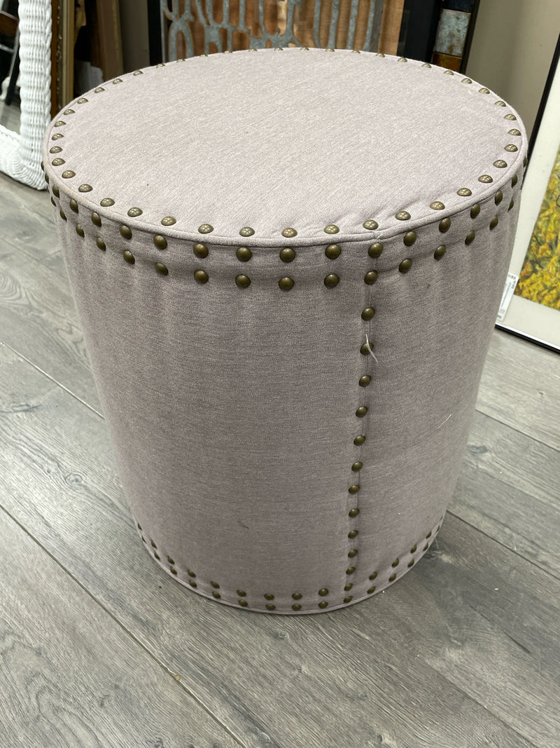 GREY NAILHEAD TRIM SIDE TABLE