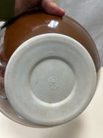 BROWN TAN CERAMIC BOWL
