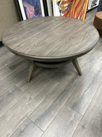 ROUND GREY WOOD COFFEE TABLE