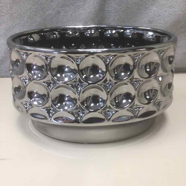 WIDE SILVER BUBBLE VASE