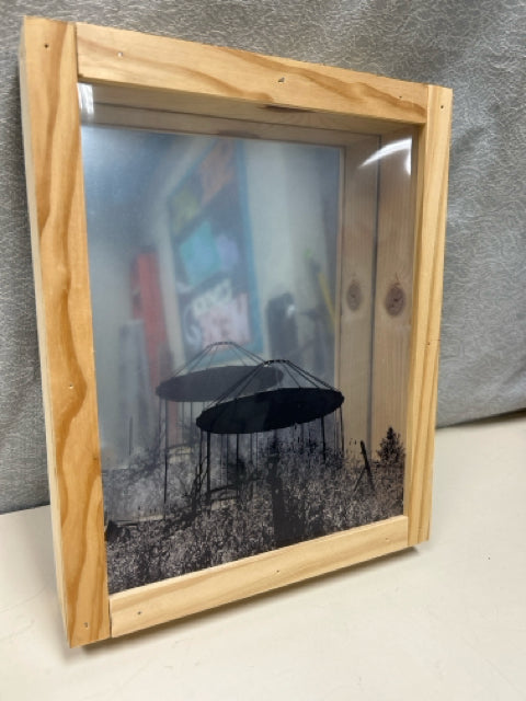 WOOD FRAME IRIDESCENT SHADOWBOX