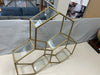GOLD METAL GLASS SHELF