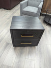 "SUKI" 2-DRAWER BURNISHED BLACK NIGHTSTAND