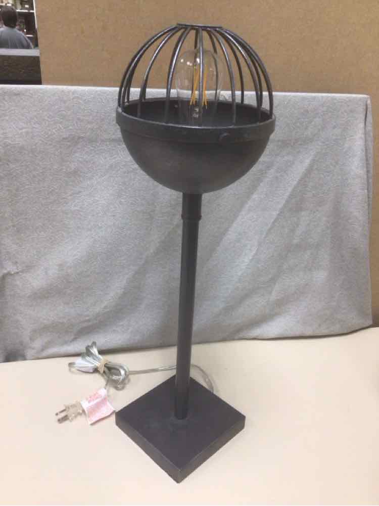 TALL METAL CAGED BULB LAMP