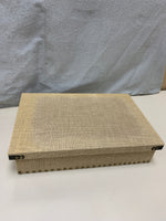 BURLAP RECTANGLE BOX W/ LID