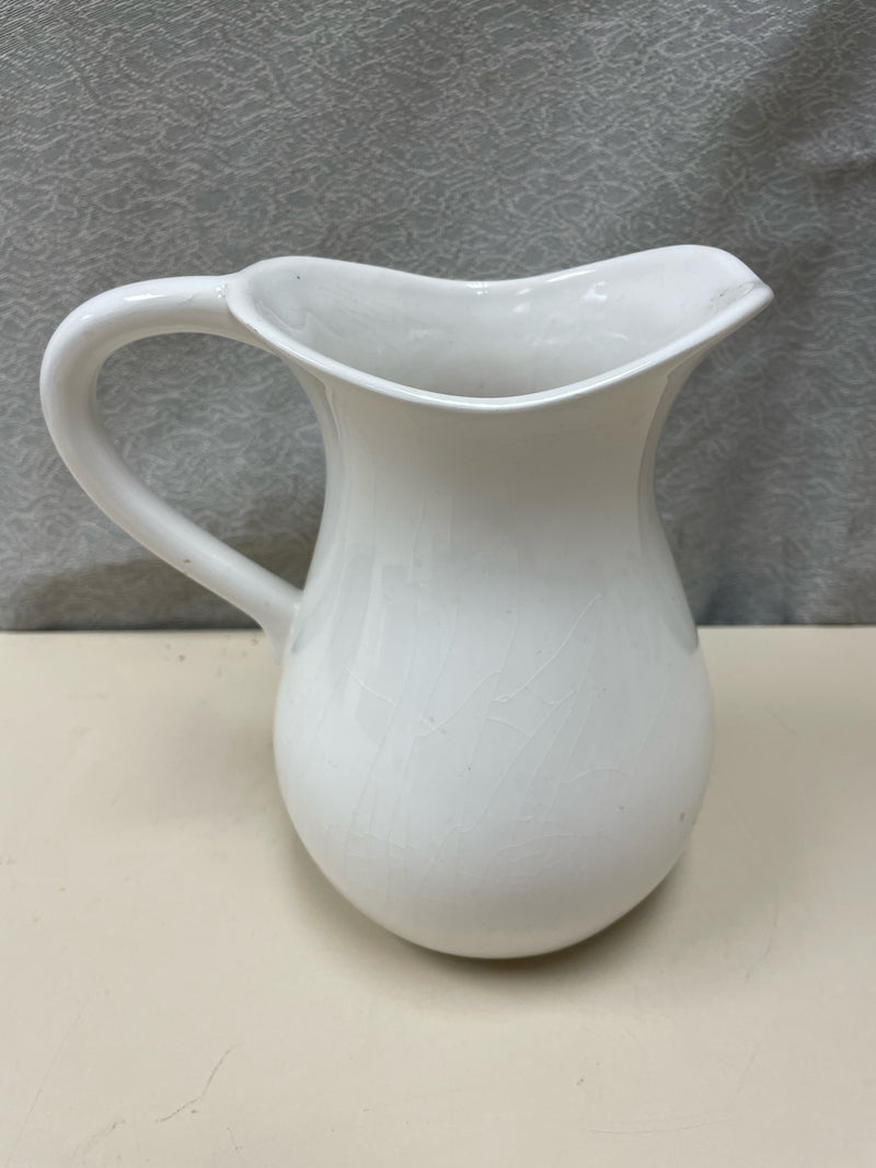 WHITE CERAMIC PITCHER