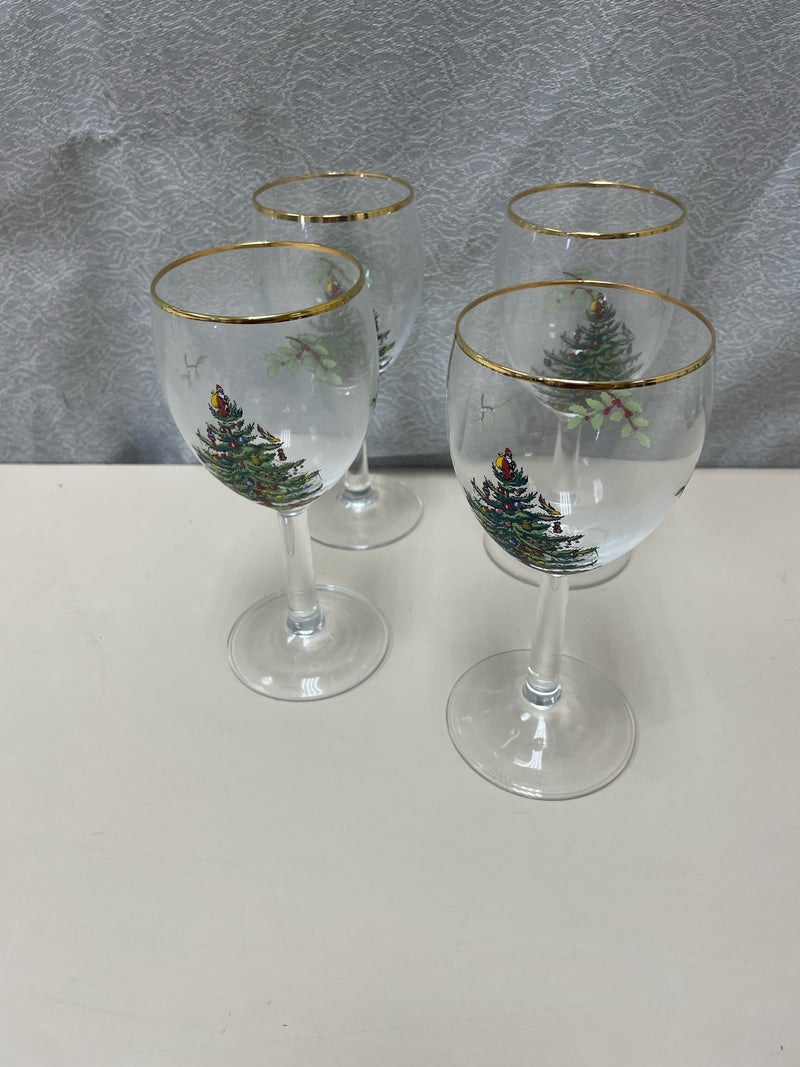 4 SPODE STEMWARE GLASSES
