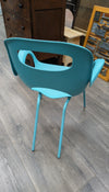 CURVY BLUE PLASTIC CHAIR