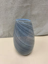 MILKY BLACK SWIRL GLASS VASE