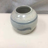 CREAM BLUE CERAMIC VASE