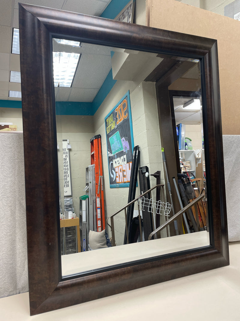 BRONZY BEVELLED FRAME MIRROR