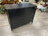 BLACK WOOD CONSOLE W/CABINETS