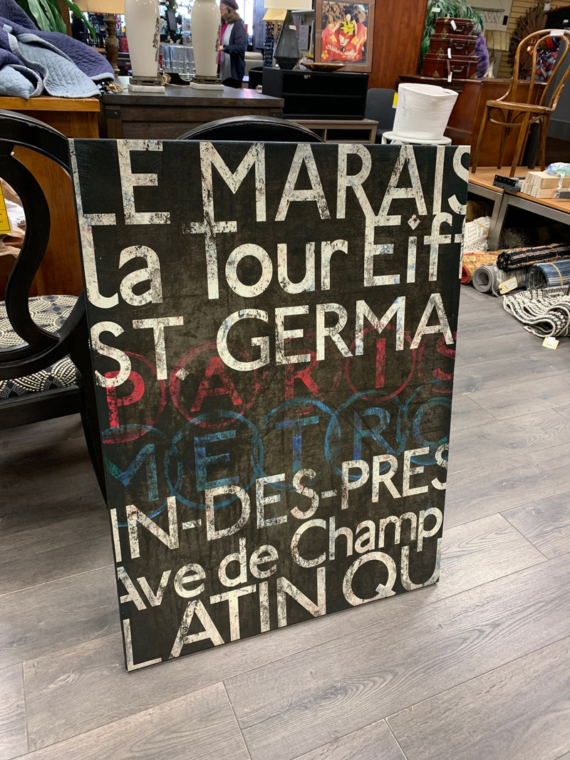 PARIS WORD THEME CANVAS