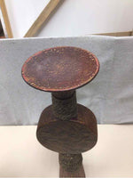 TALL BROWN CANDLE HOLDER