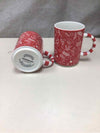 2 RED WHITE XMAS MUGS