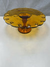 AMBER GLASS CAKE PLATE