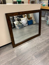 BROWN WOOD FRAME RECTANGLE MIRROR