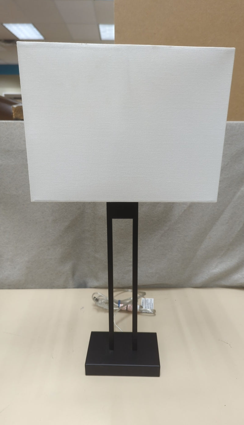 BLACK METAL 2-COLUMN LAMP