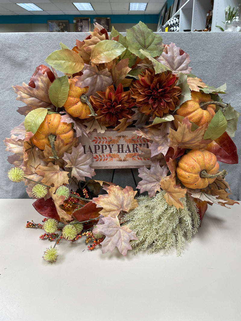 "HAPPY HARVEST" FALL WREATH