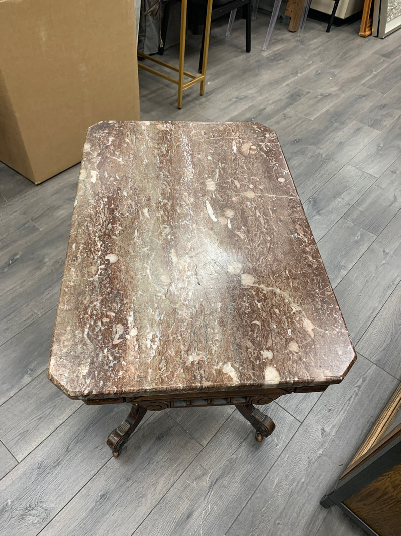 MARBLE TOP EAST LAKE SIDE TABLE