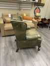 GREEN DIST LEATHER RECLINER