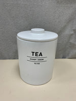 ROUND WHITE "TEA" CONTAINER