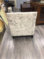 WHITE CHAIR W/BLACK TEXT