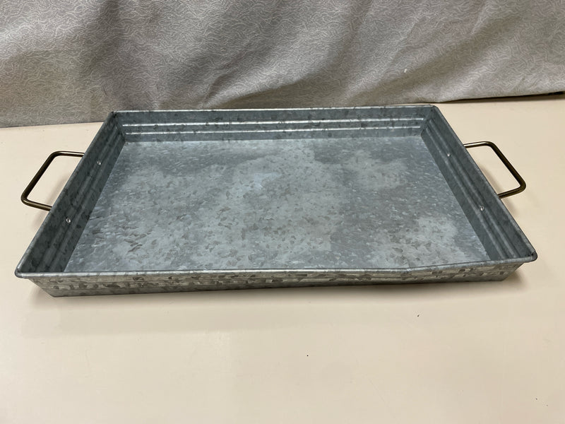 METAL TRAY W/METAL HANDLES