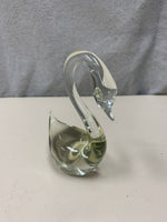 YELLOWISH/CLEAR GLASS SWAN