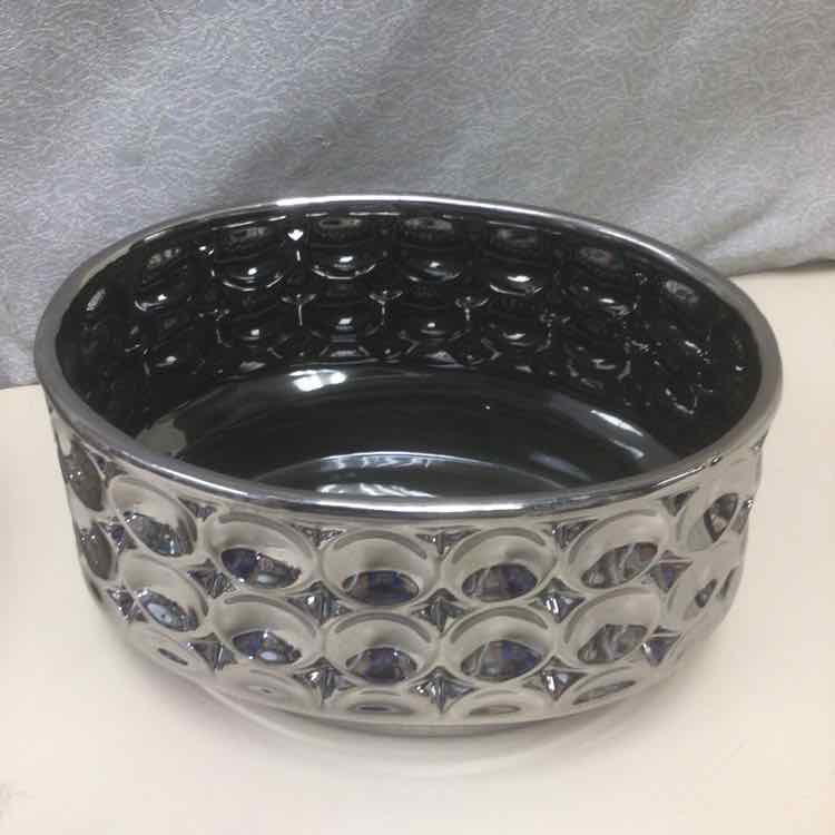 WIDE SILVER BUBBLE VASE