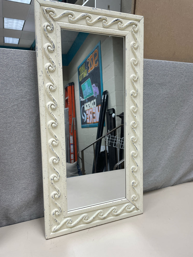 CREAM WAVY DESIGN FRAME MIRROR